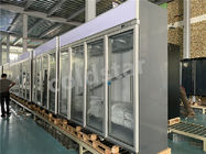 Commercial Vertical Meat Freezing Display Case 4 Glass Doors Freezer
