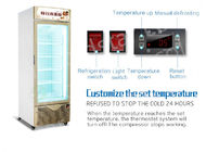 800L Glass Double Door Upright Display Freezer
