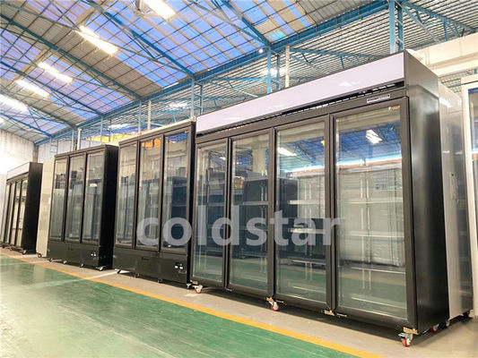 Commercial Low Temperature Seafood Meat Vertical Glass Door Display Freezer