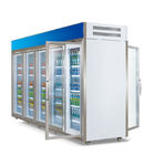 Front And Rear Open Glass Door Beverage Cooler , Soft Drink Display Fridge , Convenience Store Cold Drink Refrigerator