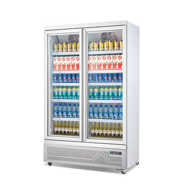 Supermarket Vertical Fan Cooling Glass Door Display Refrigerator