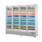 Commercial Glass Door Vertical Refrigerated Display Case For Displaying Cold Drinks Milk