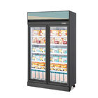 Vertical 1000L Double Door Display Ice Cream Freezer