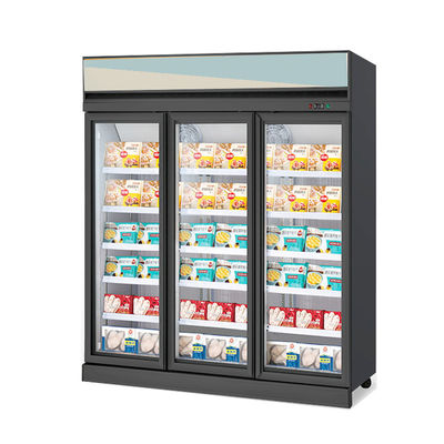 Three Glass Doors Display Freezer Commercial Refrigerator And Freezers