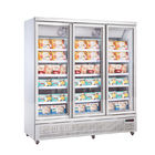 220V Glass Door 1000 Liter Upright Freezer Refrigerator Display Case With Donper Compressor