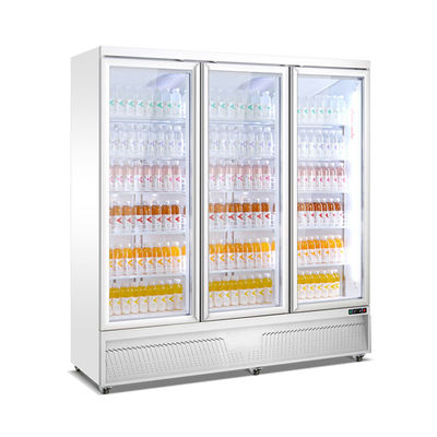 Commercial Beverage Cooler 3 Doors Display Fridge Upright Glass Refrigerated Showcase