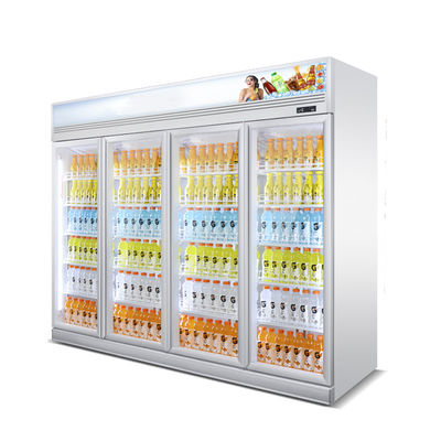 Commercial 4 Glass Door Vertical Cooler Refrigerator Showcase