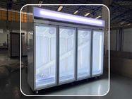 Commercial 4 Glass Doors Beverage Display Fridge With Digital Temperature Controller