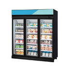Glass Door Upright Beverage Display Refrigerator Freezer For Supermarket