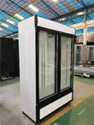 Supermarket Glass Door Vertical Freezer Showcase With Fan Cooling System