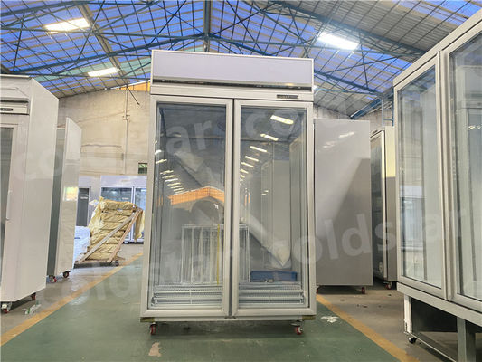 1000L Glass Door Display Showcase Upright Freezer With Fan Cooling System