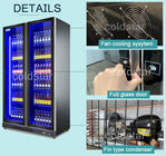 Commercial Double Glass Door Beer Fridge Supermarket Grocery Energy Drink Bottle Display Cooler