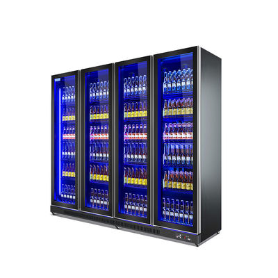 Commercial Vertical Beer Bottle Display Cooler With 4 Glass Door