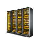 Drinks Beer Auto Defrost 4 Doors Cooler Commercial Display Fridge With 4 Wheels