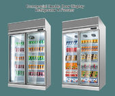 Commercial Beer Soda Soft Drinks And Cold Beverage Upright Display Coolers With 2 Glass Front Door