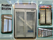 Commercial Beer Soda Soft Drinks And Cold Beverage Upright Display Coolers With 2 Glass Front Door