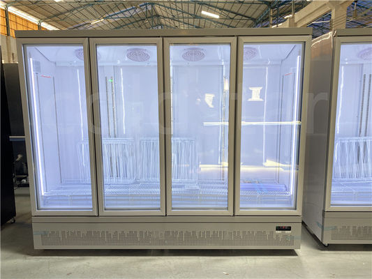 Low Temperature Commercial 4 Glass Door Large Supermarket Refrigerator Upright Freezer