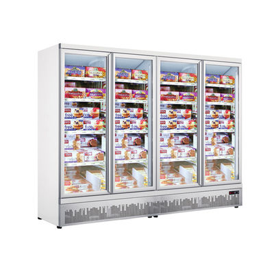 Low Temperature Commercial 4 Glass Door Large Supermarket Refrigerator Upright Freezer