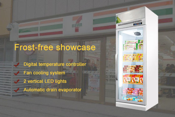 Commercial Store Glass Door -18~-22 Degree Meat Frozen Ice Cream Storage Display Upright Freezer