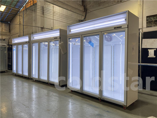 Commercial 1 2 3 4 Doors Drinks Refrigeration Showcase With Digital Thermostat