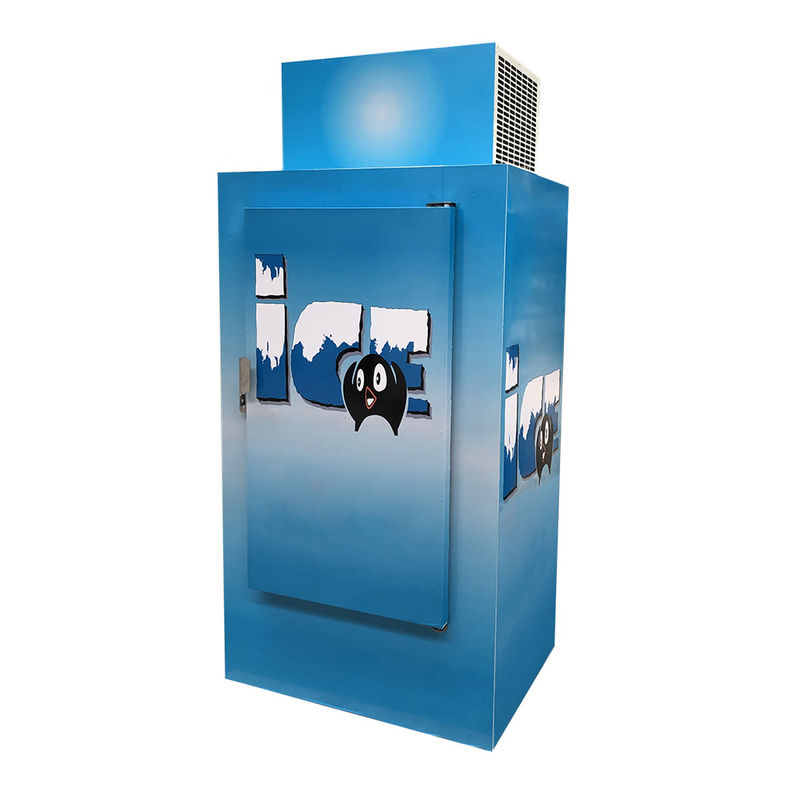 Outdoor Merchandiser Ice Storage Fridge Commercial Solid Door Ice Freezer