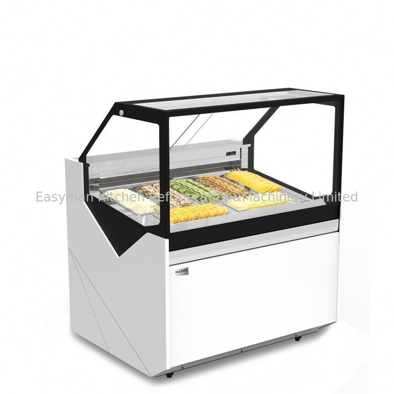Ice Cream Refrigerated Showcase Freezer , 6 trays Gelato Storage Freezer