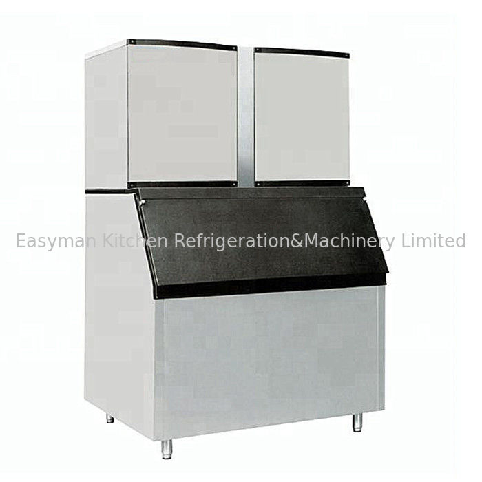 Commercial 800kg/day Ice Maker Machine, Stainless Steel Ice Making Ice Storage Cube Ice Machine