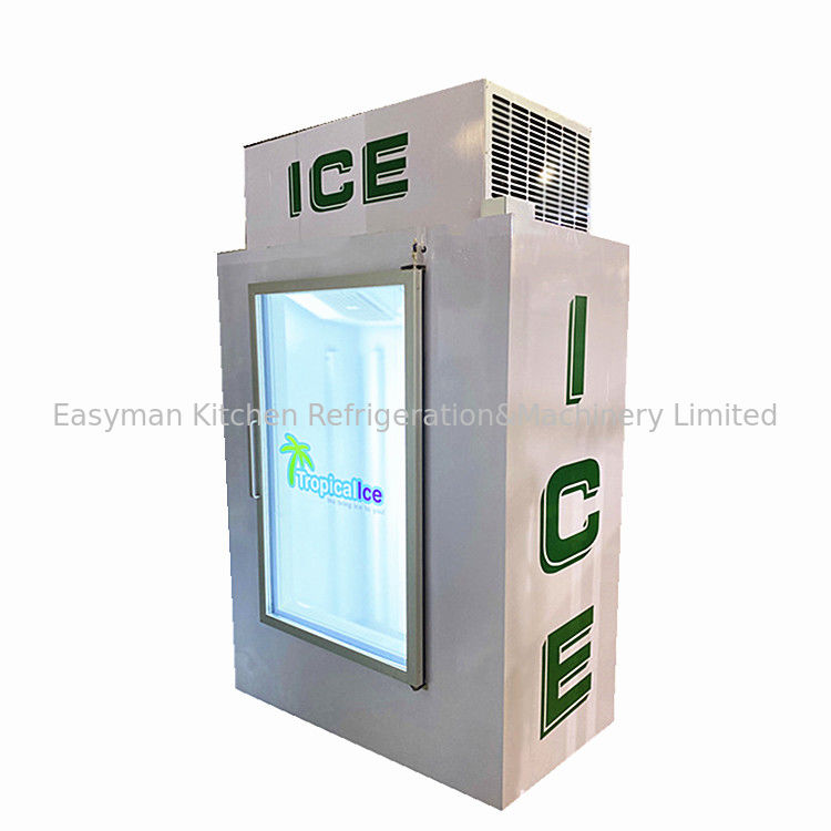 CE Glass Door Cold Storage Bagged Deep Ice Cube Freezer Large Energy Insulation Ice Storage Containers