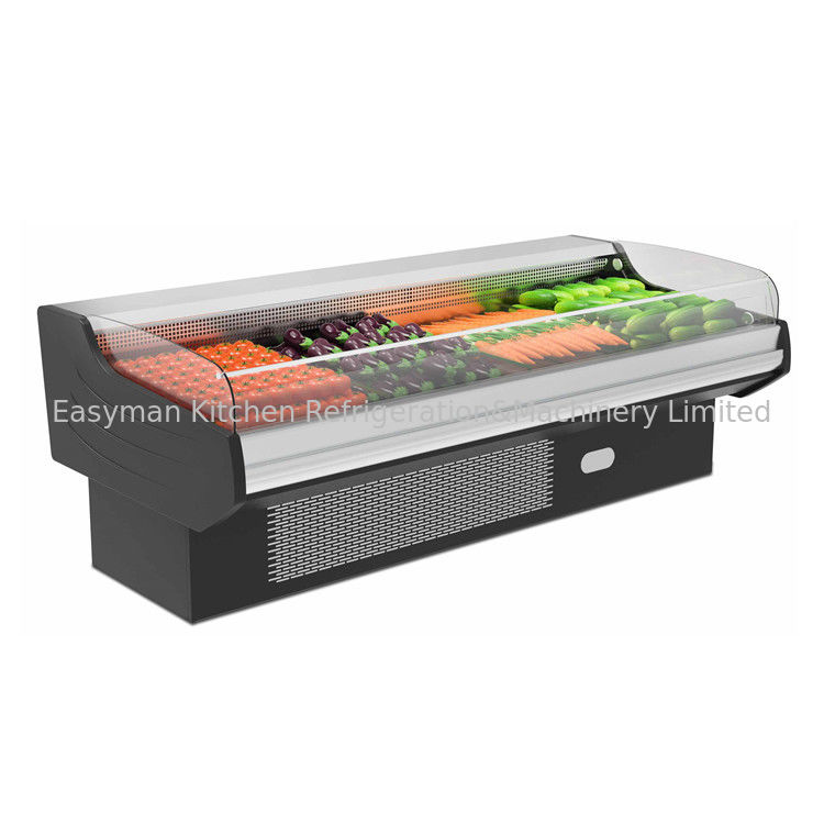 Supermarket top open counter chiller, Fresh meat sushi display cooler showcase
