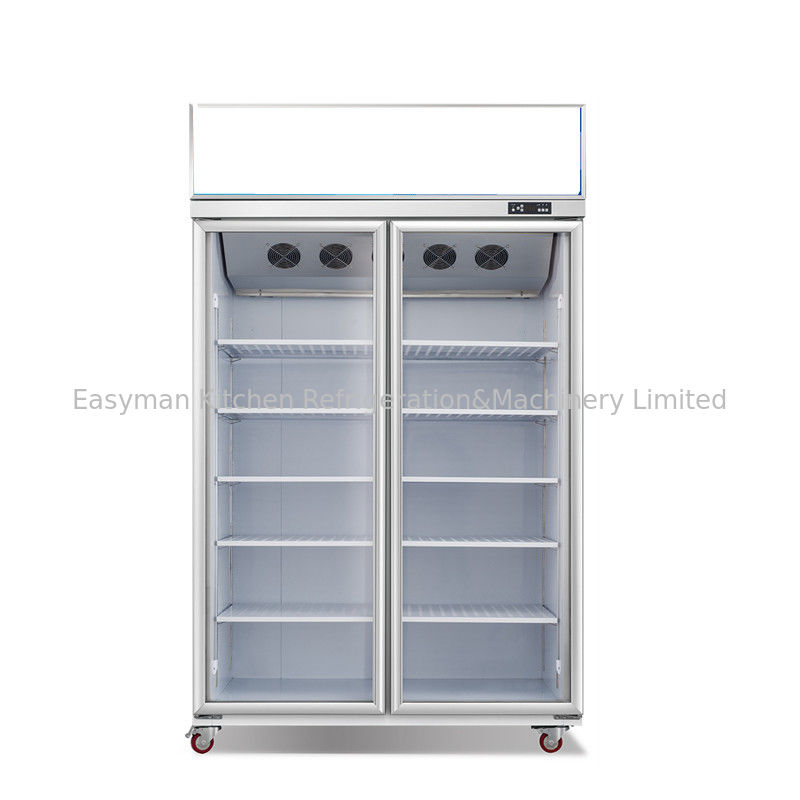Top Mounted Commercial Glass Freezer With Automatic Drain Water Evaporating System