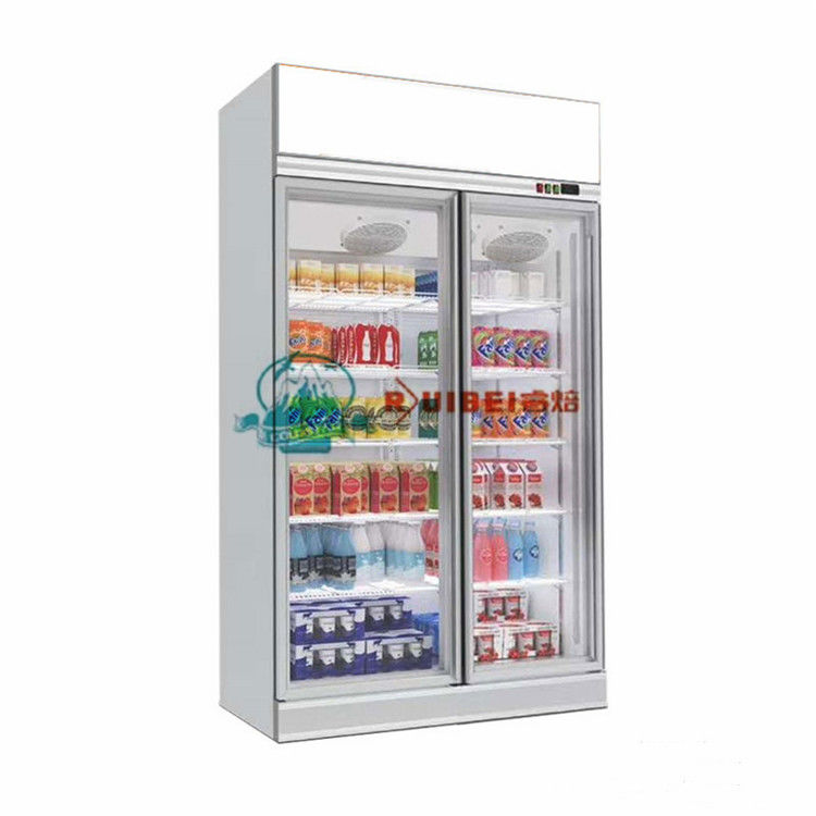 Supermarket 2~8C glass door beverage cooler upright display refrigerator