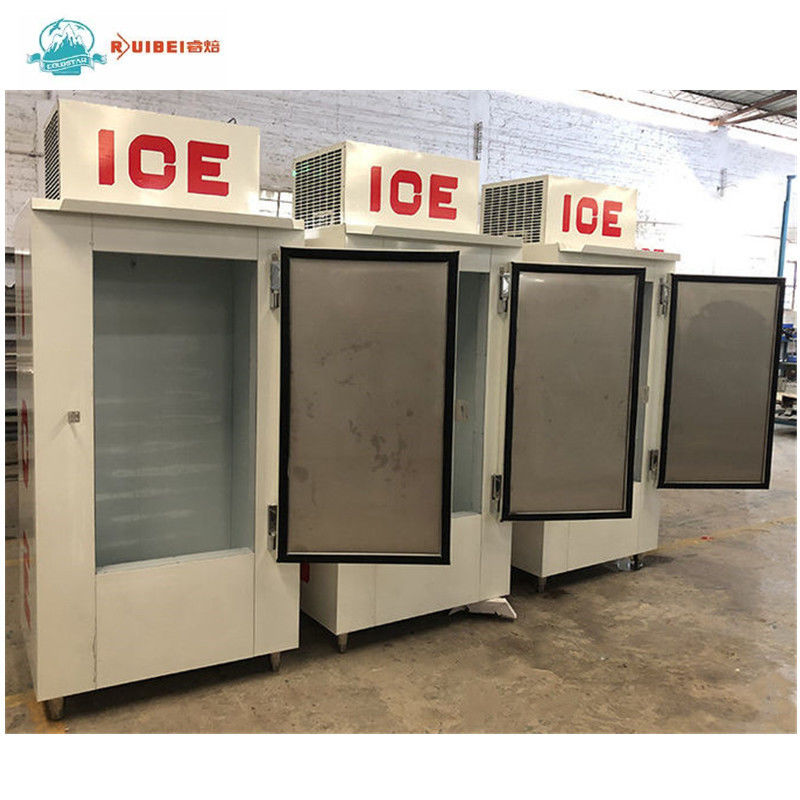 Commercial outdoor bagged ice storage freezer, fan cooling ice cube freezer CE