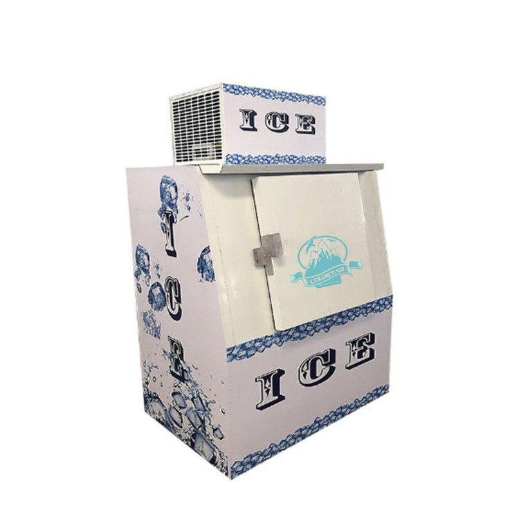 Gas Station Ice Cooler Upright Solid Door Freezer Ice Storage Bin