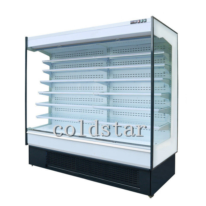 Commercial supermarket air curtain refrigerator open fruit and vegetable milk chiller