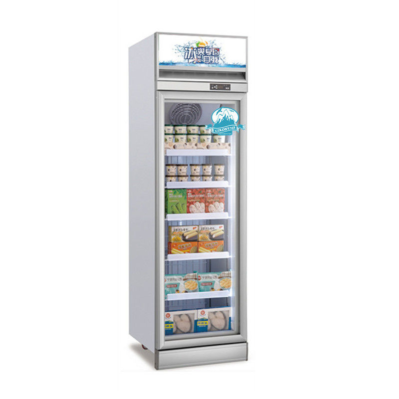 400L Supermarket Single Glass Door Refrigerator Showcase Upright Display Freezer Commercial Refrigerator Equipment