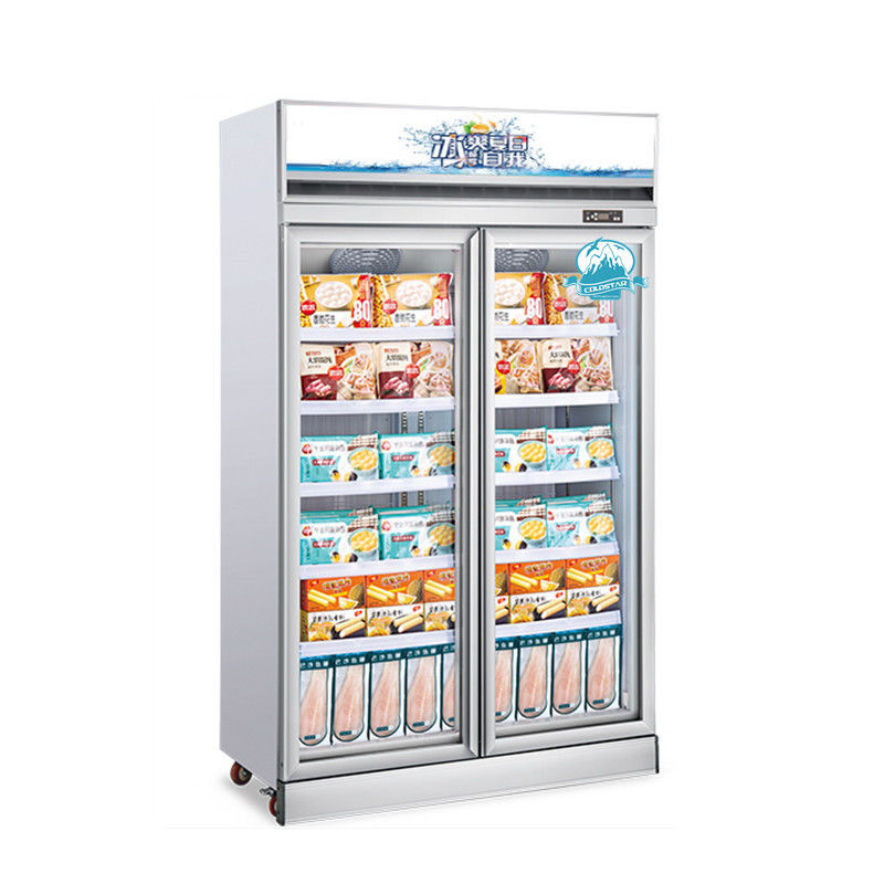 Glass Door Freezer Supermarket Refrigeration Equipment Vertical Freezer Dispaly Case