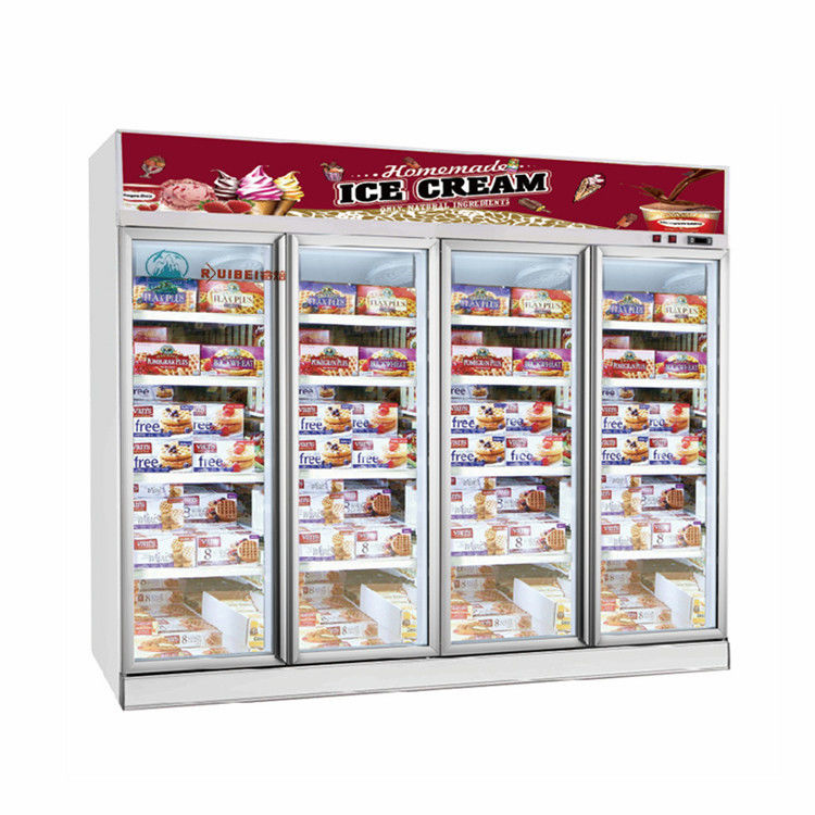 Supermarket Freezer 2000L Glass door Ice Cream Vertical Display Refrigerator Freezer