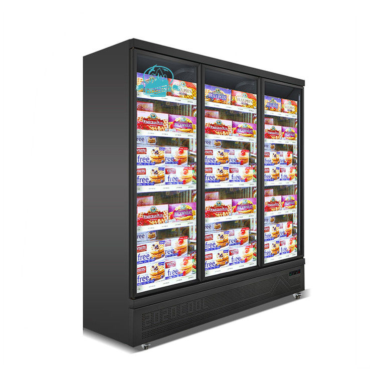 Customized Upright Supermarket Glass Door Beverage Display Cooler Freezer
