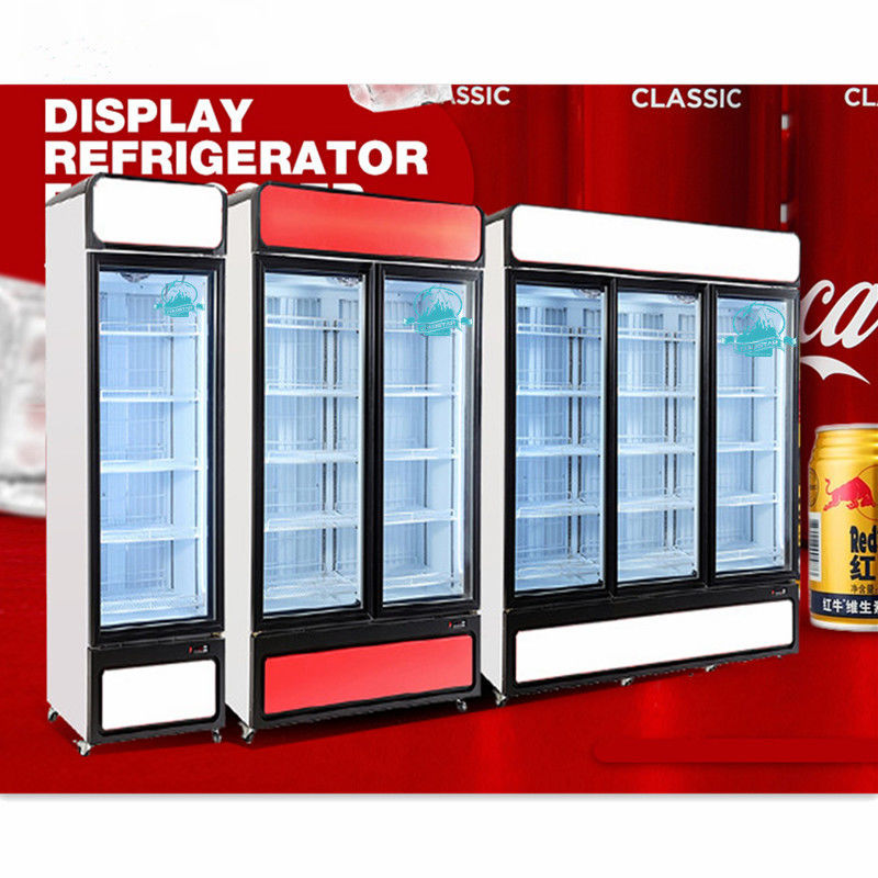 Commercial Supermarket Glass Door Freezer Food Refrigerated Showcase