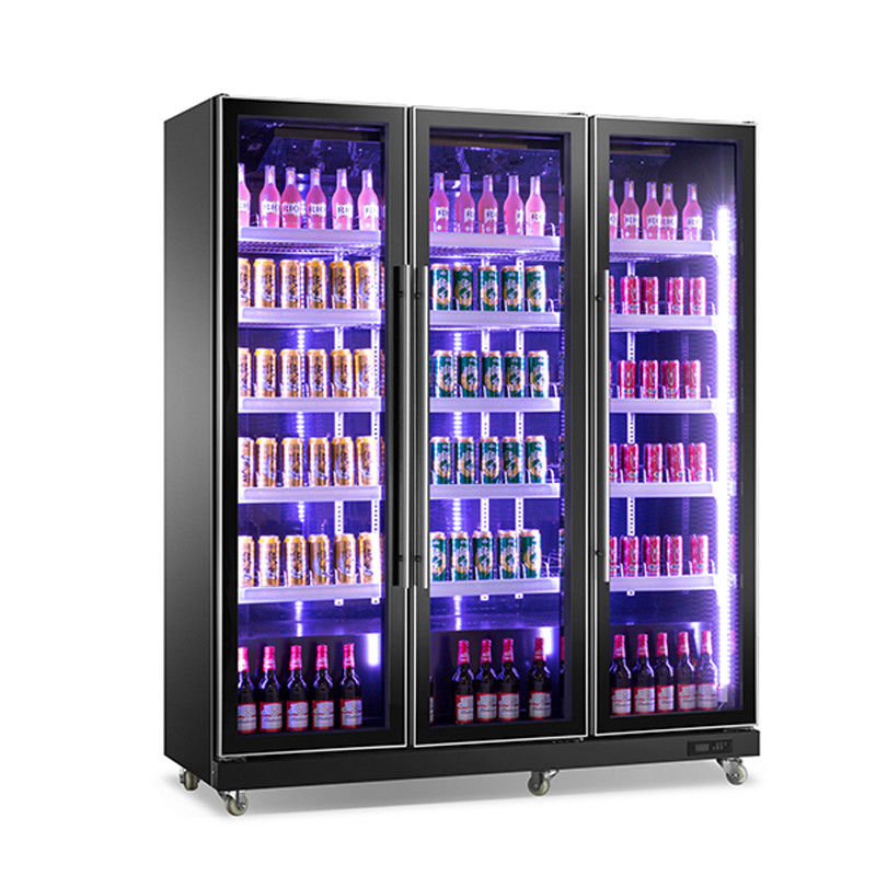 Beer Bar Chiller Black Glass Door Refrigerator Upright Glass Bottle Beverage Cooler