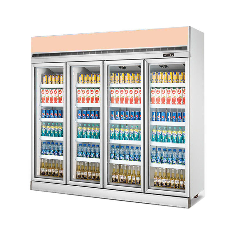 Cold Drink Display Fridge Glass Door Chiller Supermarket Refrigerated Showcase