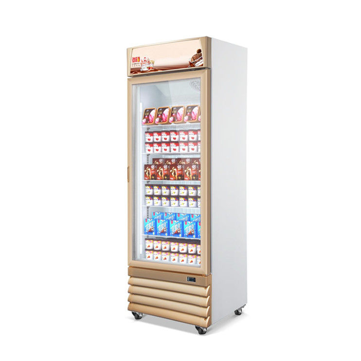 Supermarket Refrigerated Showcase Ice Cream Upright Display Freezer Commercial Glass Door Freezer