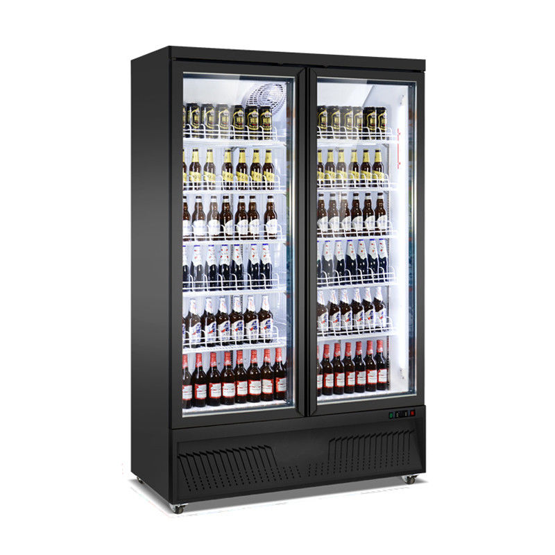Glass Door Commercial Display Refrigerator In Supermarket