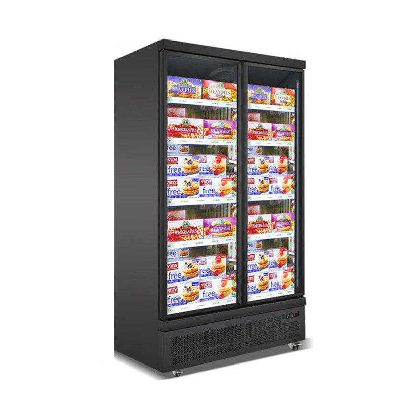 Double Glass Doors 1000L Commercial Upright Freezer With SECOP Compressor