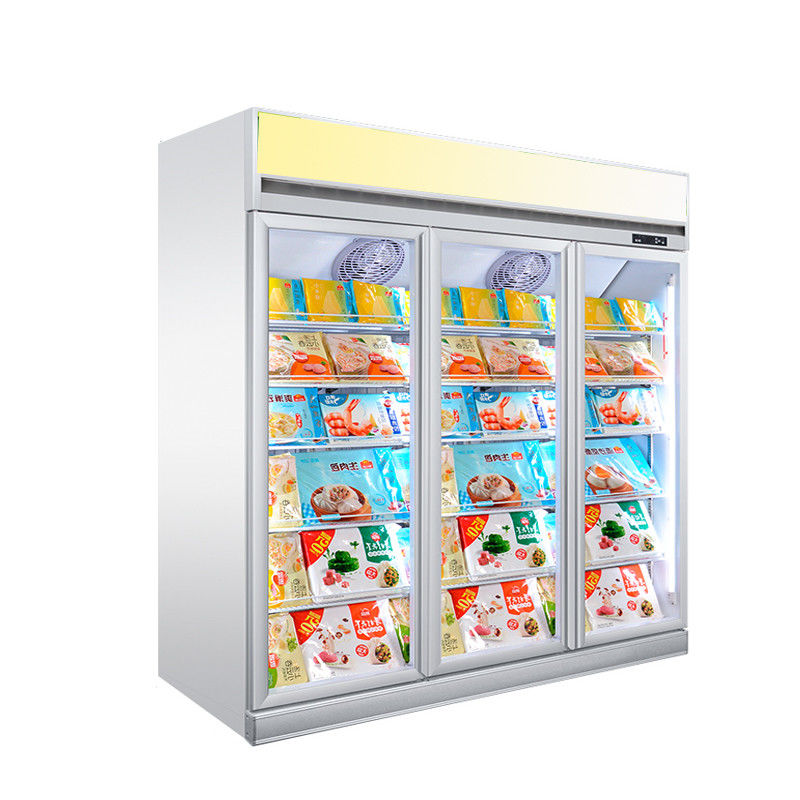 1-2-3-4 Glass Door Freezer Standing Refrigerated Showcase