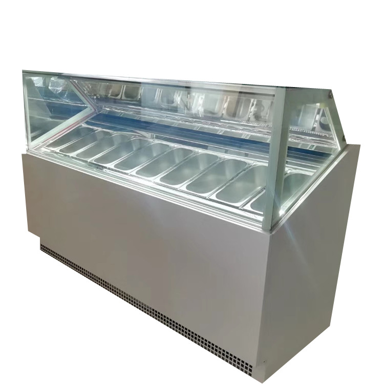 Single Row Italian Gelato Fridge Freezer Ice Cream Showcase