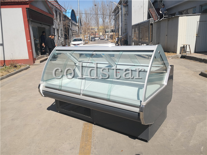 Supermarket meat display counter delicase fridge