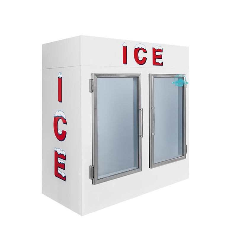 Commercial Ice Storage Bin Indoor 100 Cu. Ft. Double Glass Doors Type