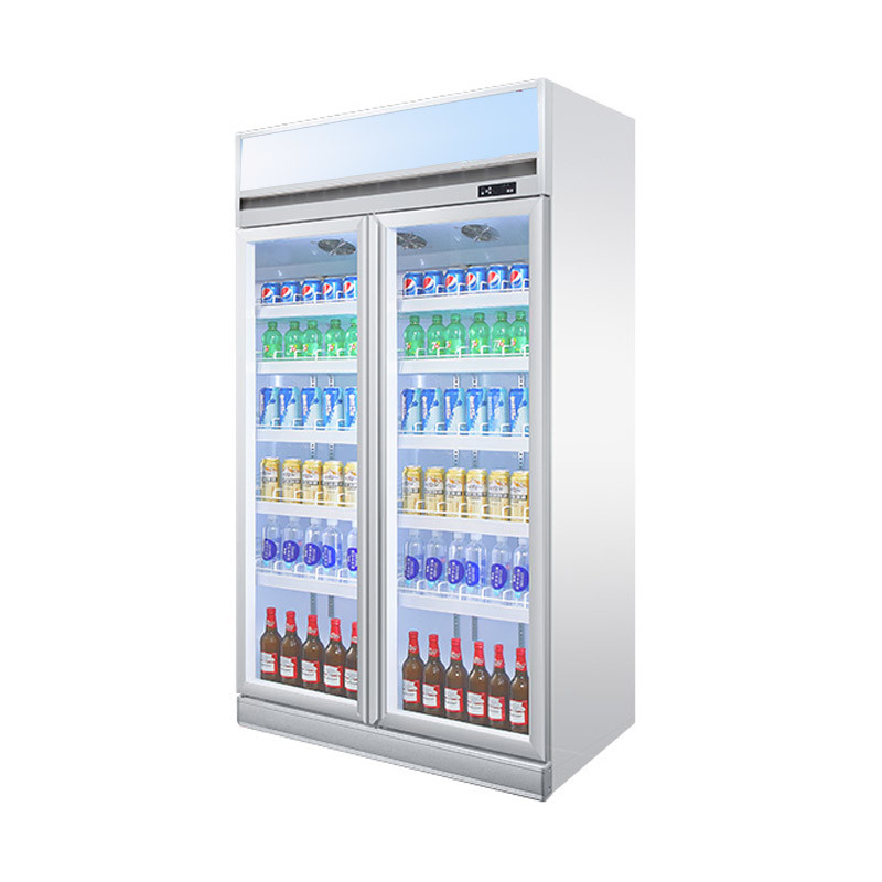 Commercial Refrigerated Display Case Double Door Display Fridge Showcase