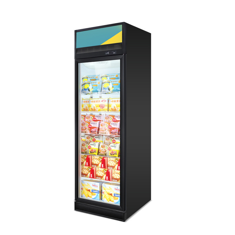 400L Auto Defrost Glass Door Upright Display Refrigerator And Freezer